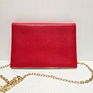 Halogen Nordstrom Red Saffiano Leather Convertible Clutch Crossbody Purse NEW